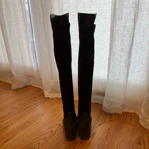Stuart Weitzman Halftime Suede Boots, Slate Gray - Picture 3 of 10